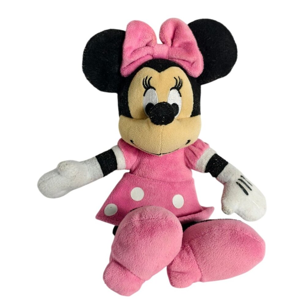 Disney Minnie Mouse Plush Doll 10" Pink Polka Dot Dress Heels Clubhouse Junior